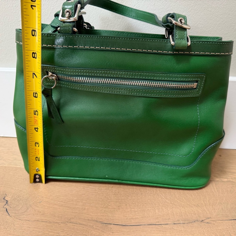 NWOT Vintage Coach Rare Green Hampton Carryall Satchel (E05S-7467) - Picture 4 of 16